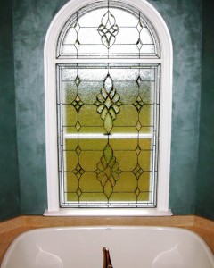 Woodlief Master Bath Leaded Glass Window